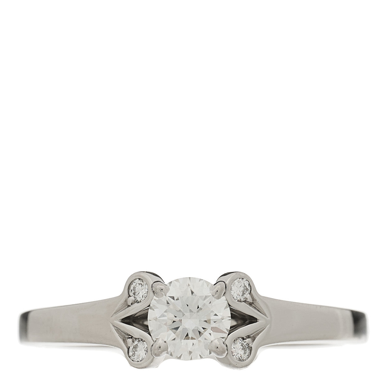 Platinum Diamond .33ct Ballerine Solitaire Engagement Ring 50 5.25