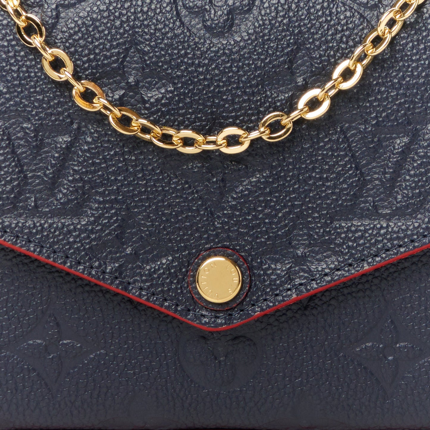 Empreinte Pochette Felicie Chain Wallet Marine Rouge