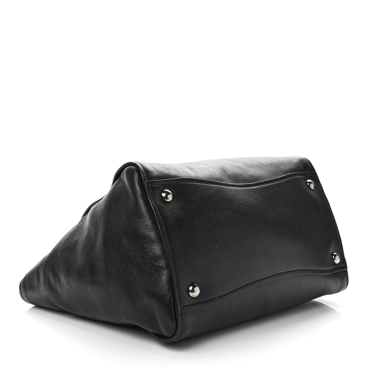 Miu Miu Soft Calf Studded Top Handle Bag Black 4 of 10
