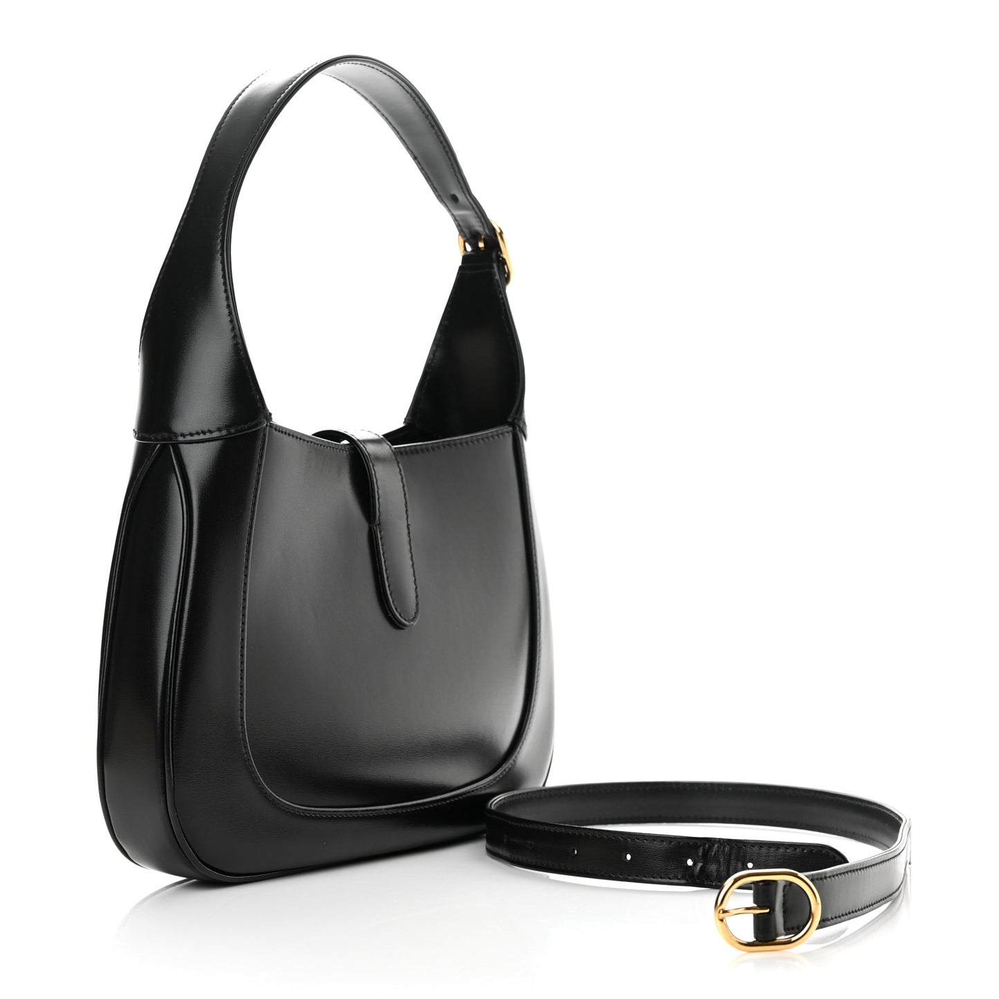 Boarded Dyana Lux Calfskin Small Jackie 1961 Hobo Black
