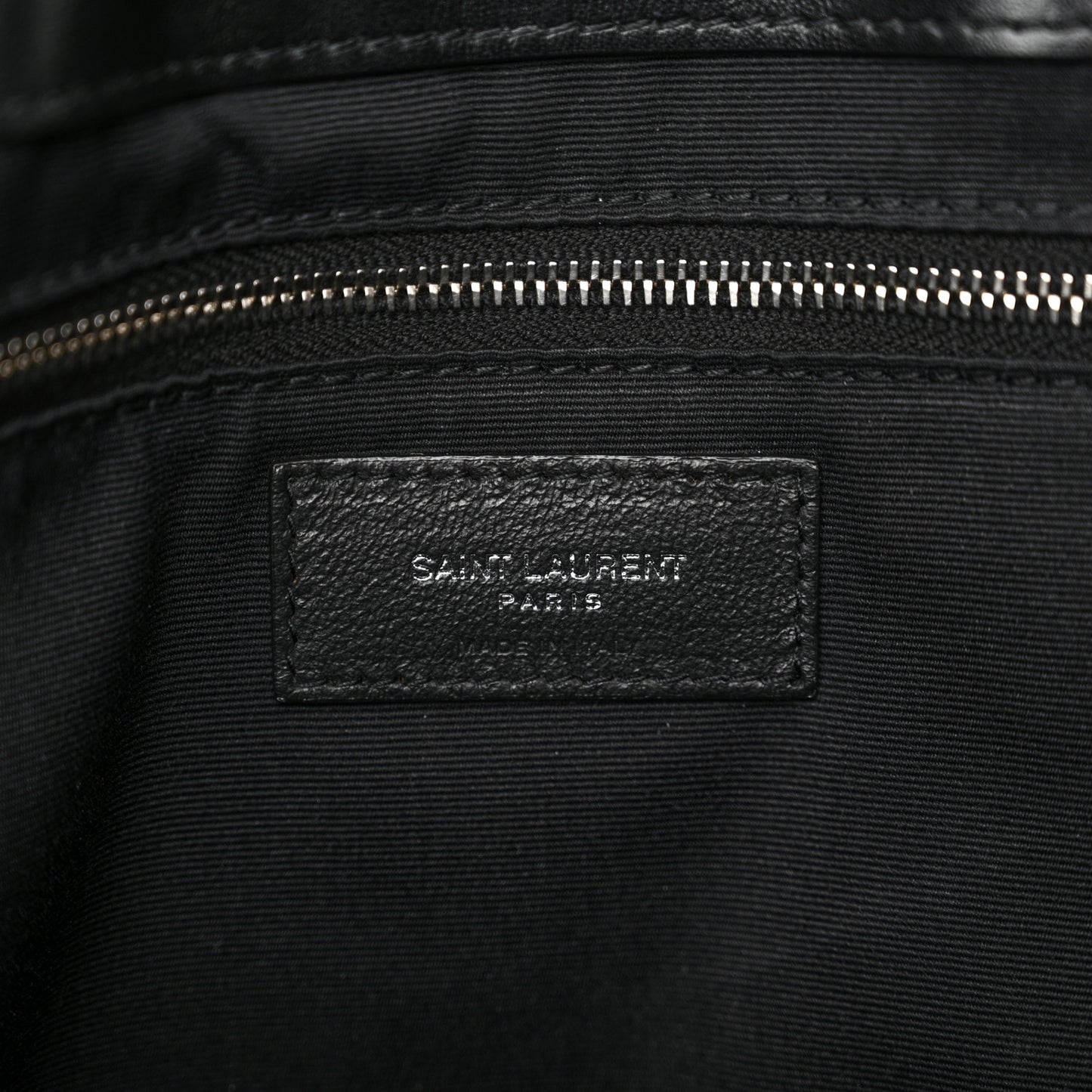 Calfskin Y Quilted Monogram Large Loulou Chain Satchel Black
