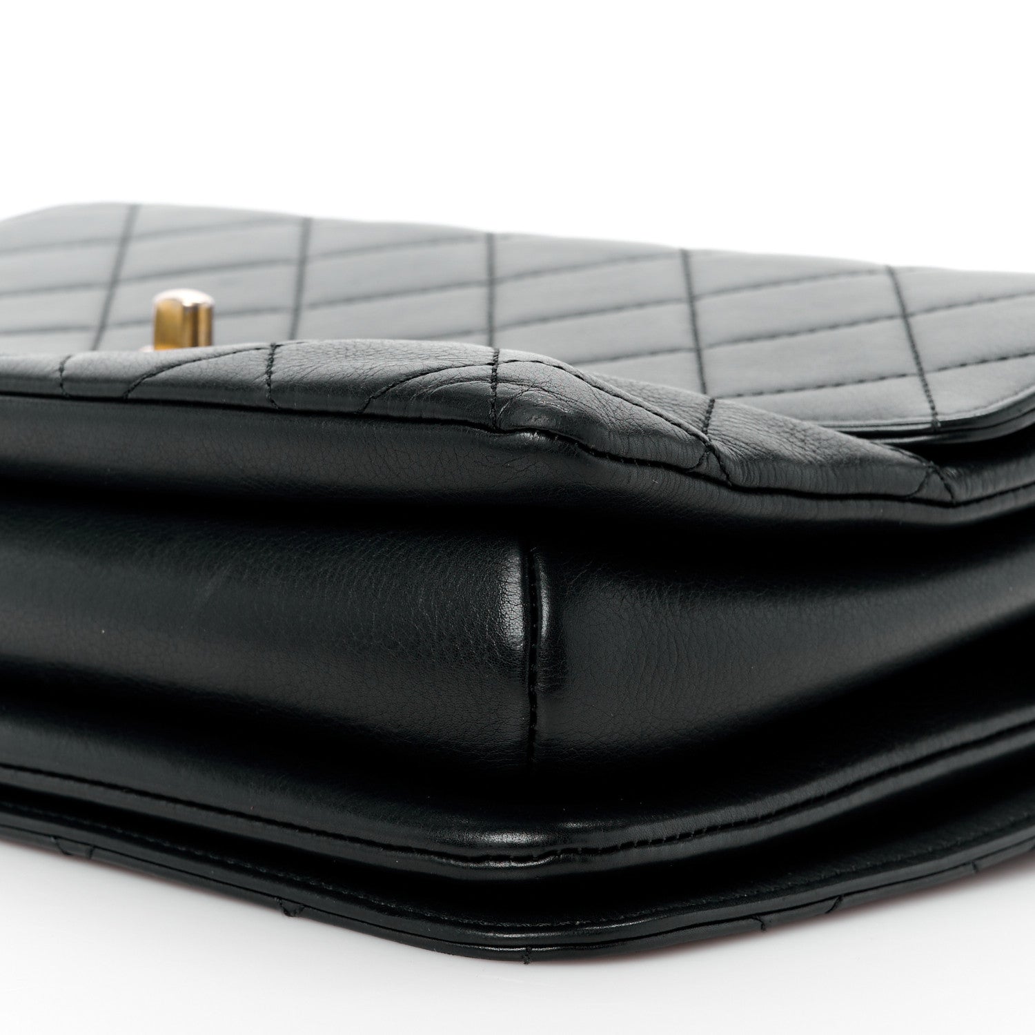 Chanel Calfskin Quilted Metal Top Handle Envelope Flap Black 14 of 16