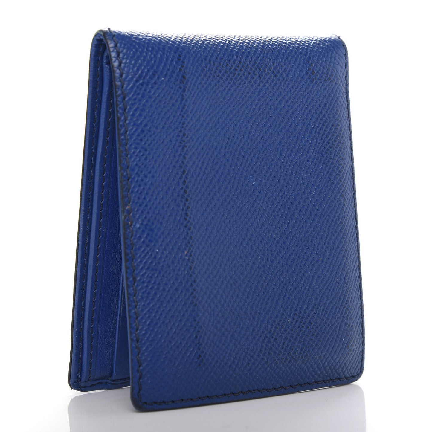 Grained Calfskin BBi-Fold Wallet Blue