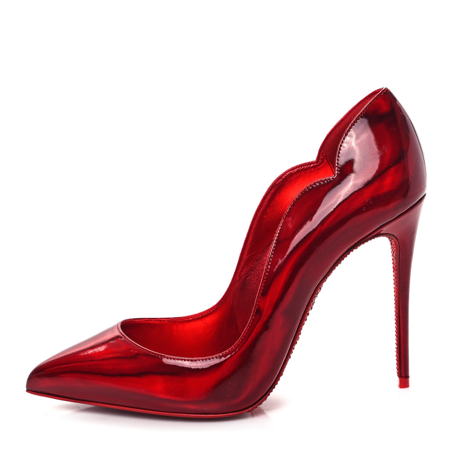 Metallic Patent Psychic Crystal Strass Hot Chick Pumps 37.5 Loubi
