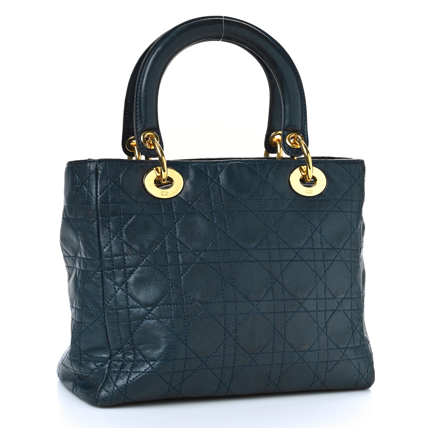 Lambskin Cannage Medium Lady Dior Navy Blue
