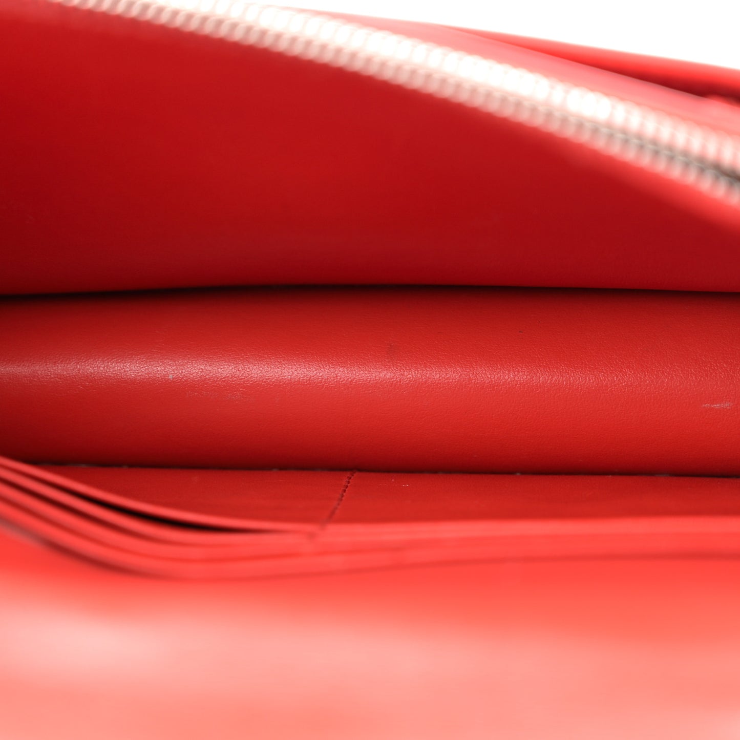 Calfskin Monogram Sunset Chain Wallet Rosso