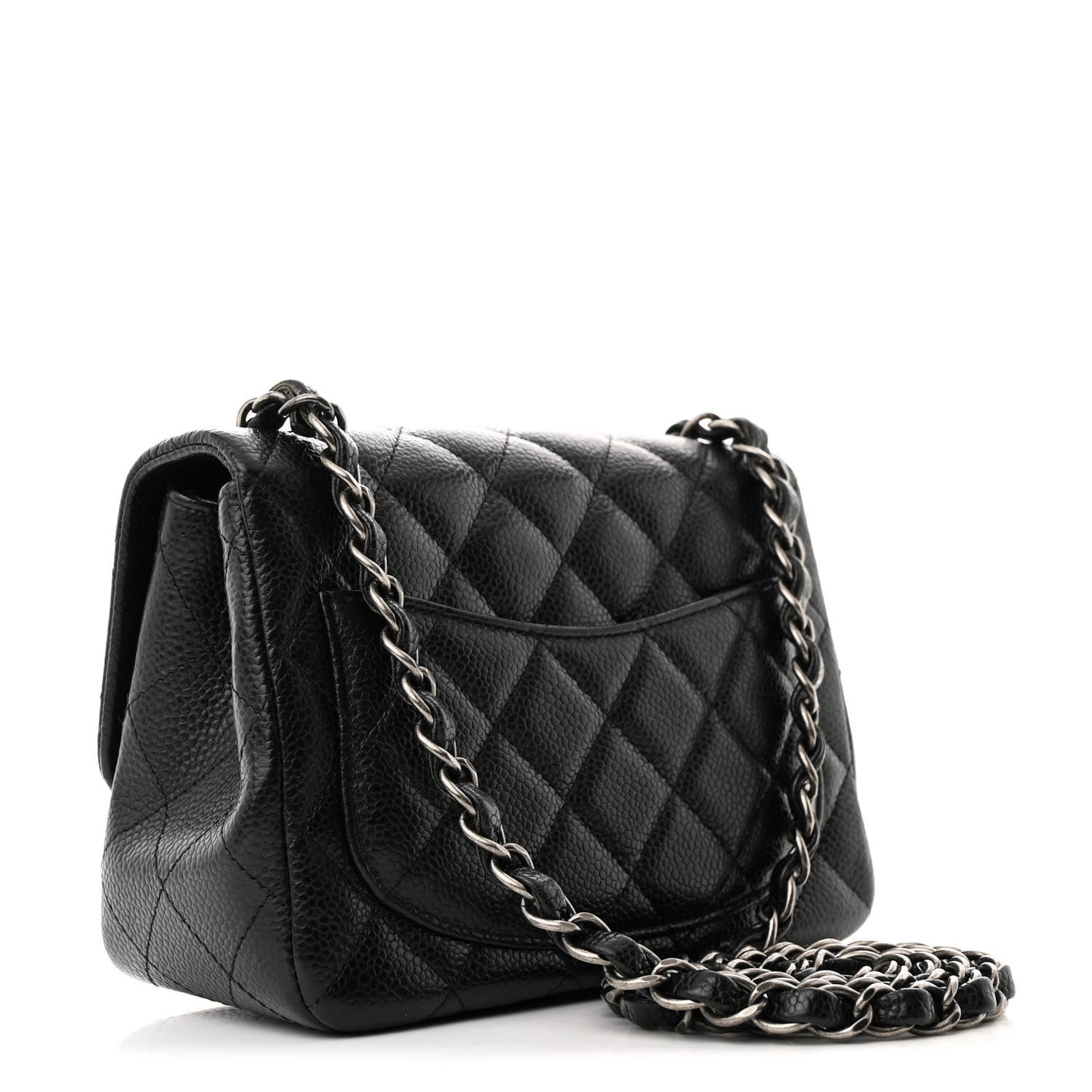 Caviar Quilted Mini Square Flap Black