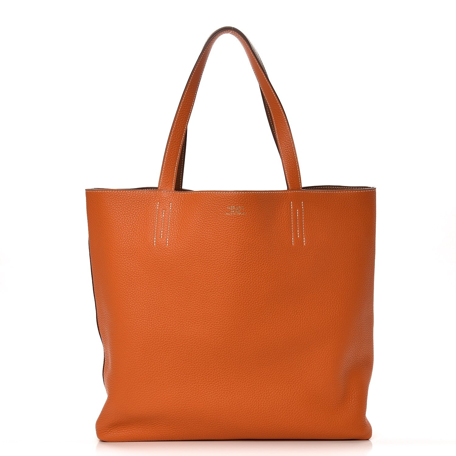 Hermes アンタンポレル 36 Hermes Taurillon Clemence Double Sens 36 Reversible Tote Orange