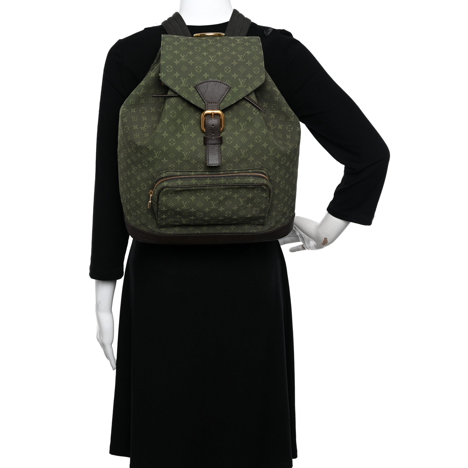 Louis Vuitton Mini Monogram Montsouris GM Backpack Kaki 2 of 11
