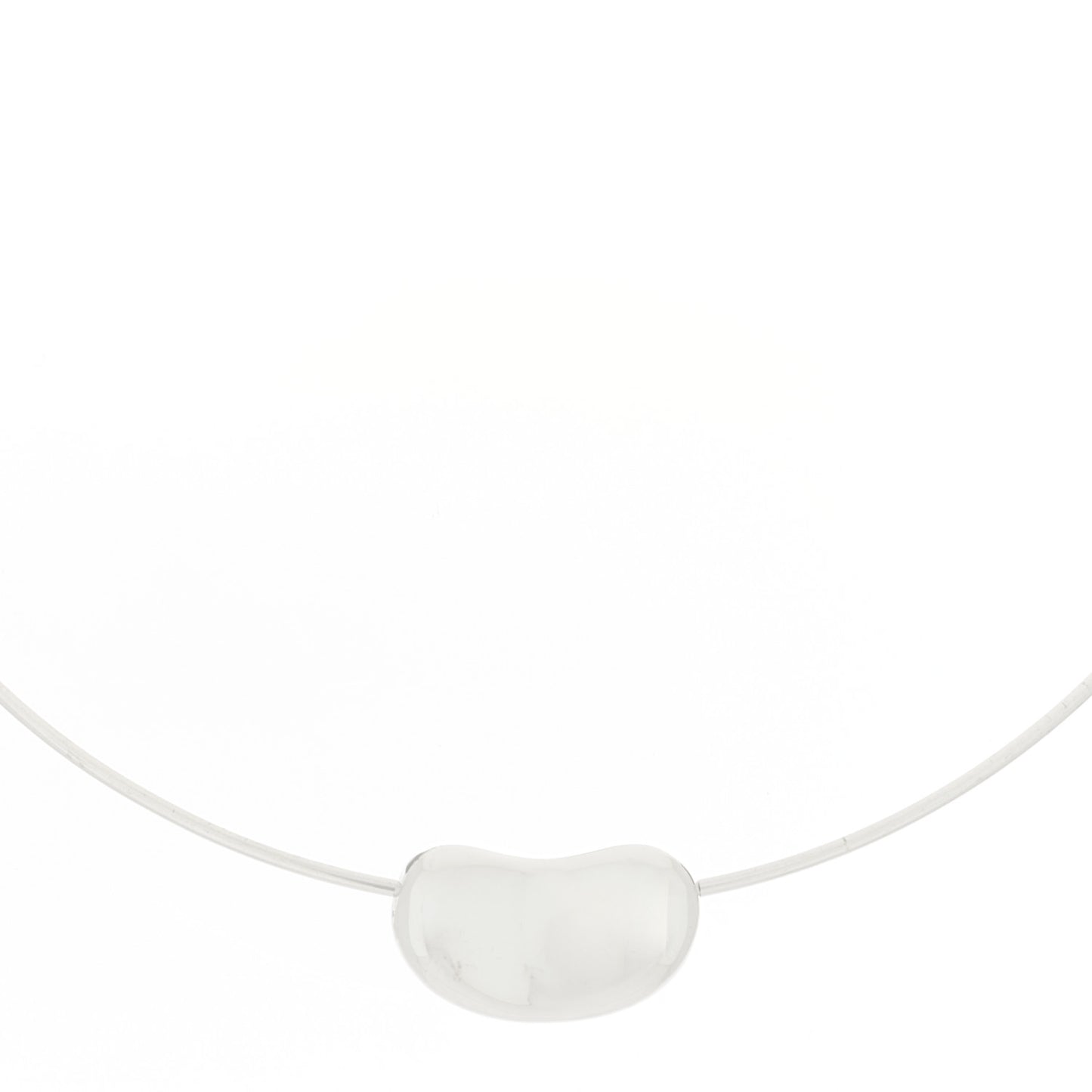 Sterling Silver 25mm Elsa Peretti Bean Pendant Wire Necklace