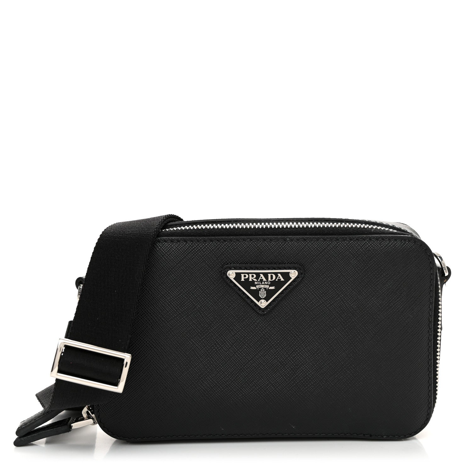 Prada Saffiano Travel Small Brique Crossbody Bag Black 1 of 12