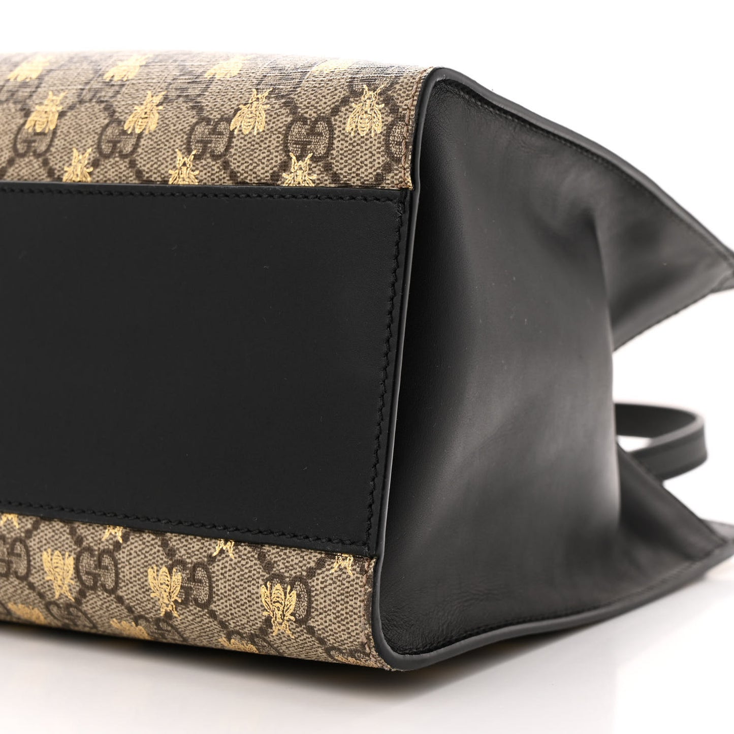 GG Supreme Monogram Bees Medium Padlock Tote Beige Oro Black