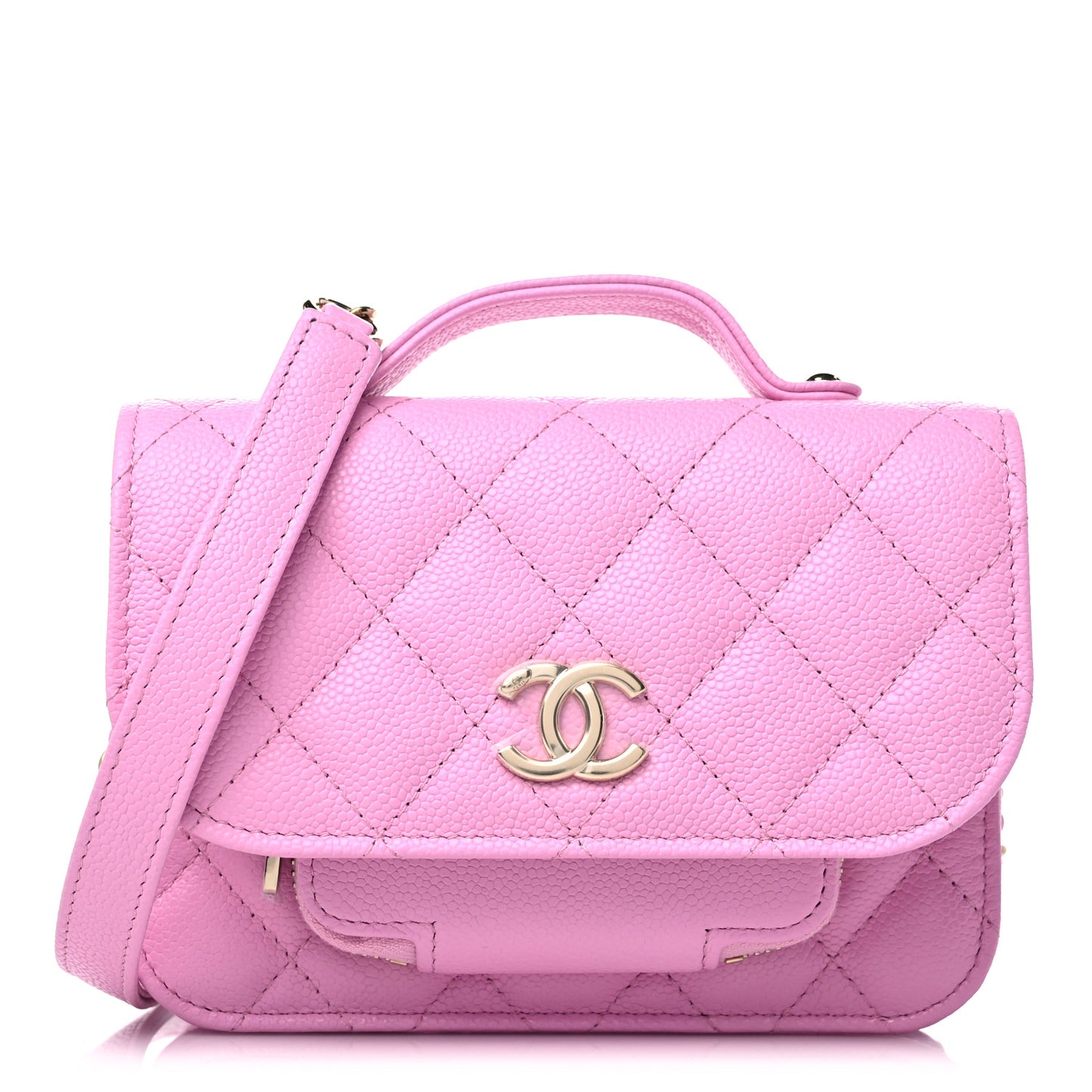 Caviar Quilted Business Affinity Clutch With Chain Flap Lilac