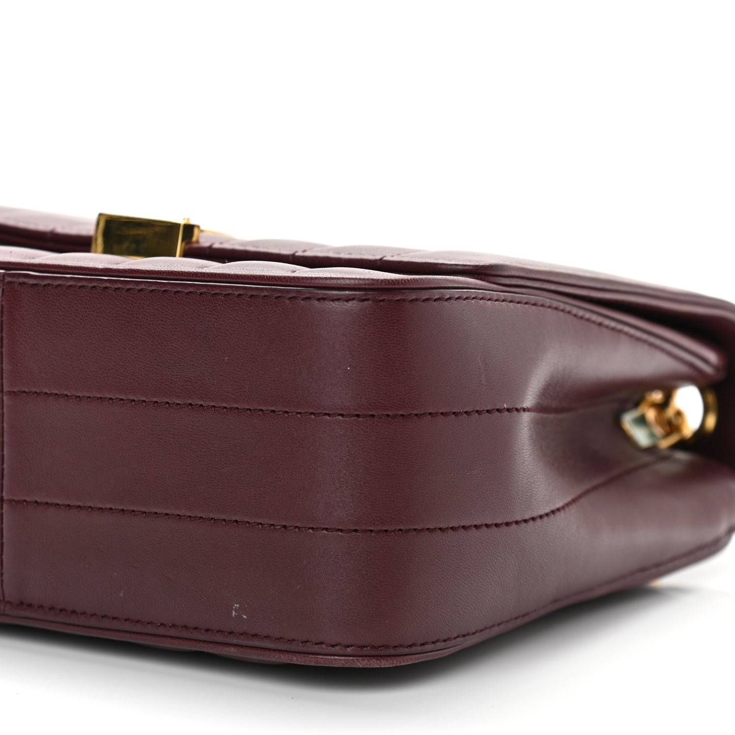 Lambskin Matelasse Monogram Medium Vicky Chain Bag Dark Legion Red