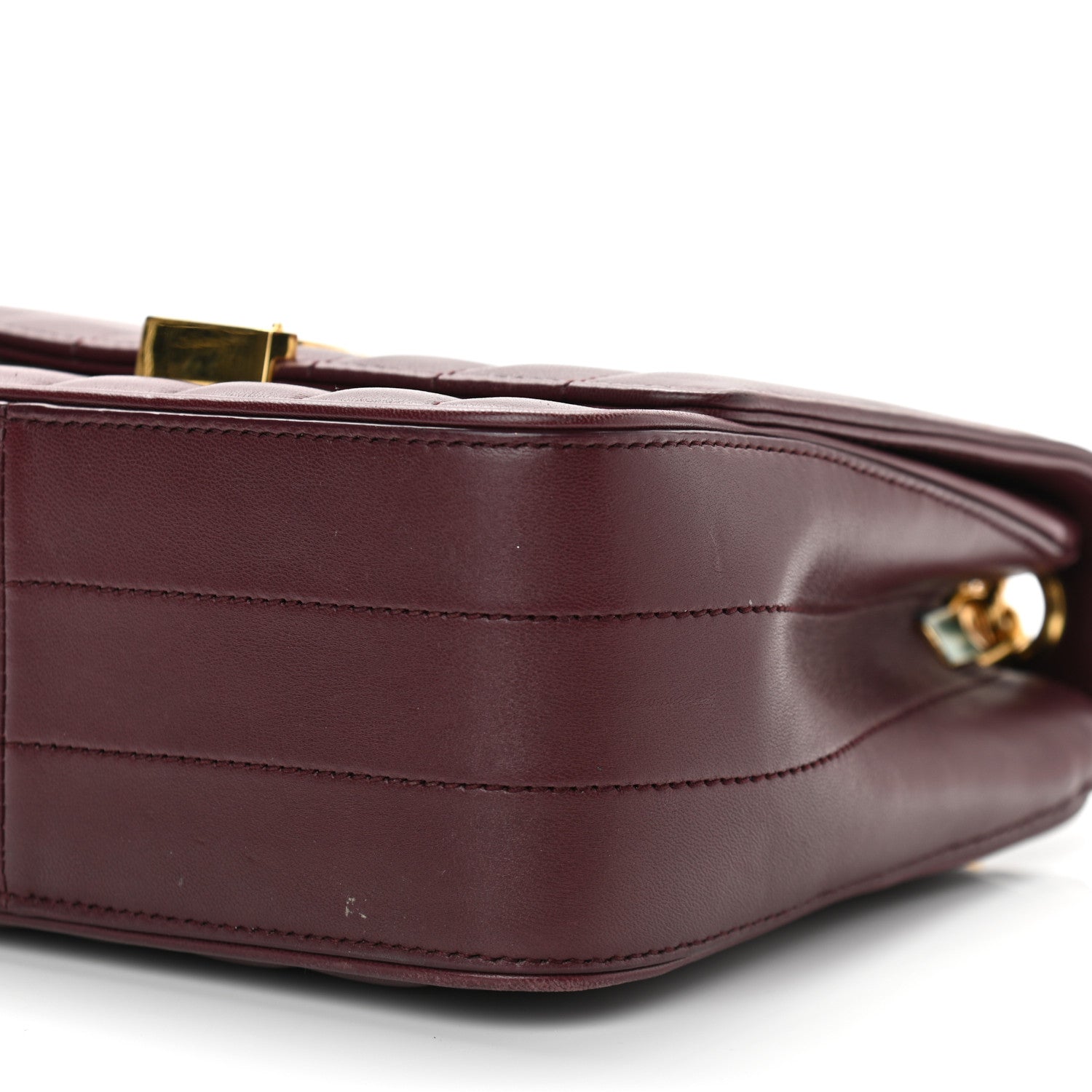 Saint Laurent Lambskin Matelasse Monogram Medium Vicky Chain Bag Dark Legion Red 10 of 12