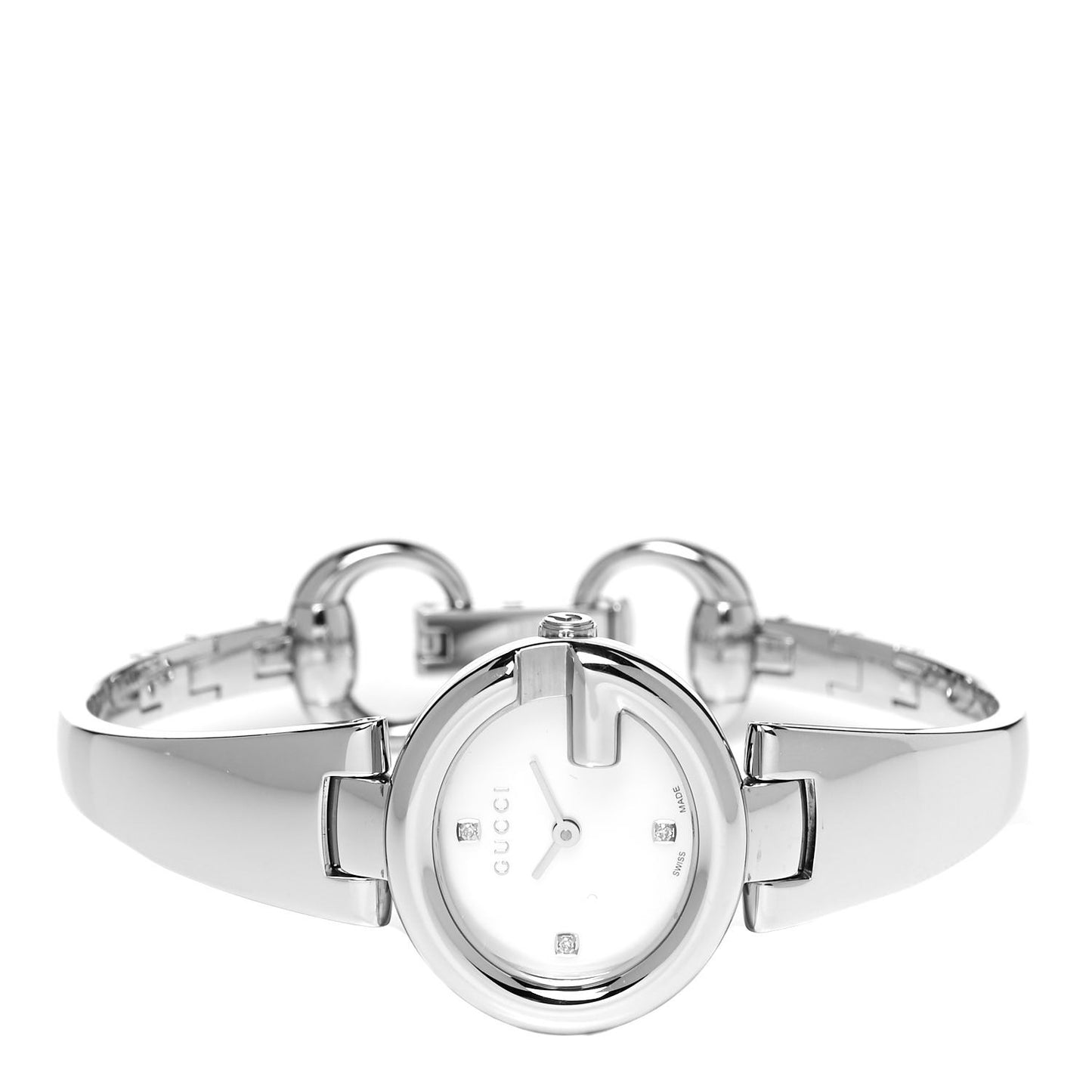 Stainless Steel Diamond Mother of Pearl 27mm Guccissima Quartz Watch
