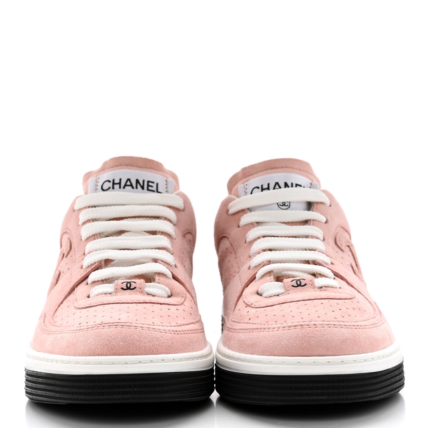Chanel Suede Womens CC Sneakers 38.5 Pink 2 of 11