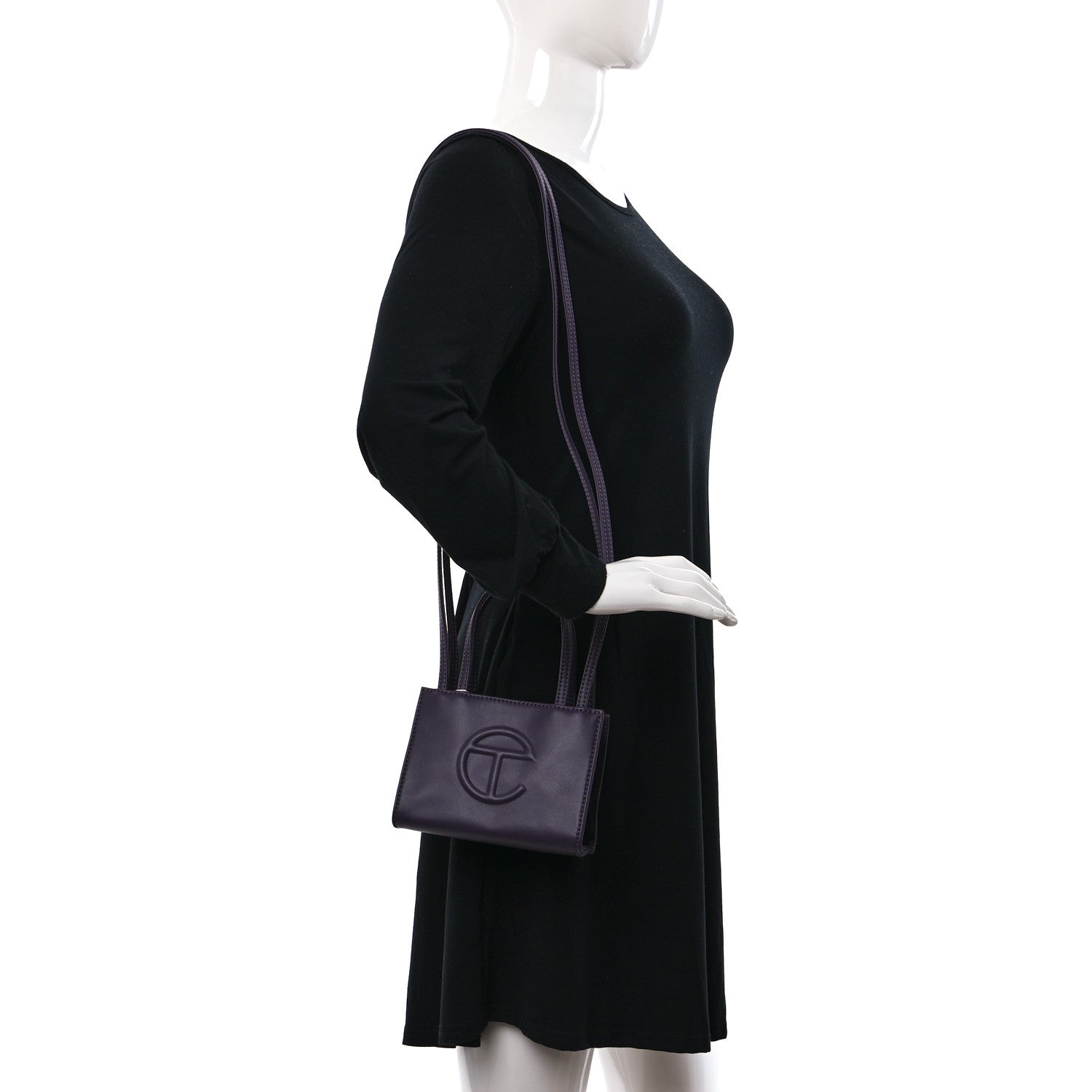 Telfar Vegan Leather Small Shopping Bag Eggplant 2 of 8