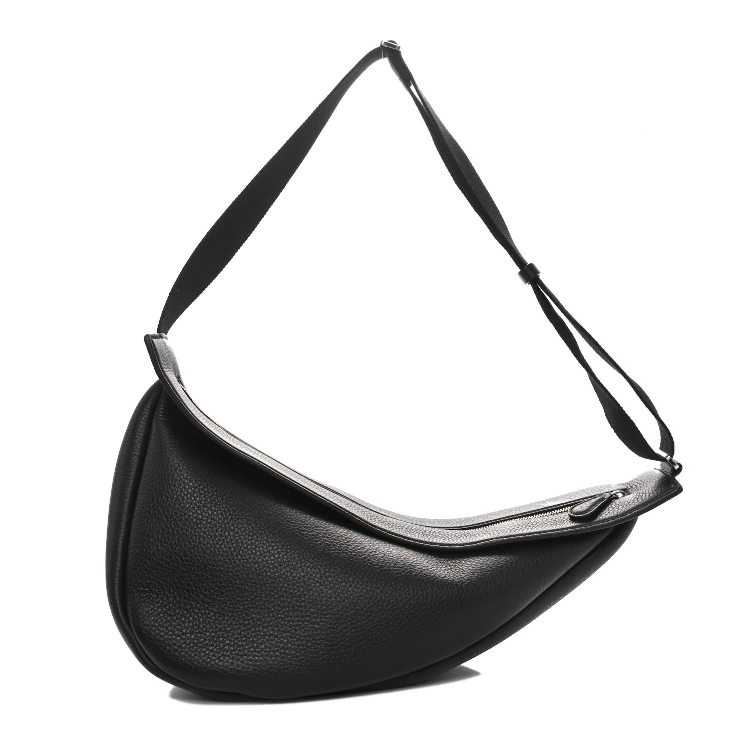 The Row Grained Calfskin Large Slouchy Banana Bag Black 1 of 10
