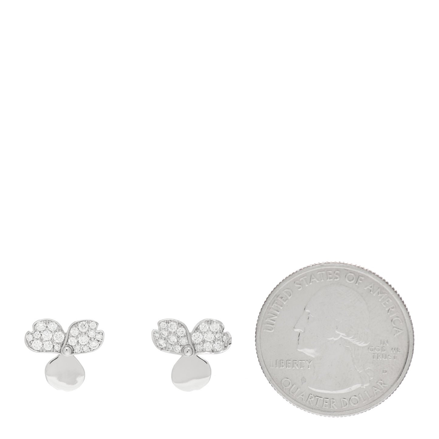 Platinum Diamond Paper Flowers Earrings