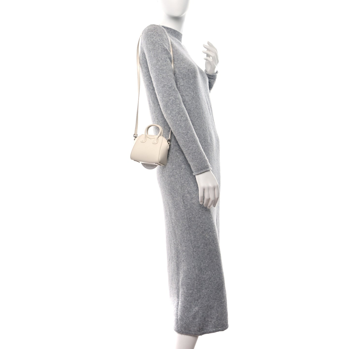 Shiny Lord Calfskin Micro Antigona Ivory