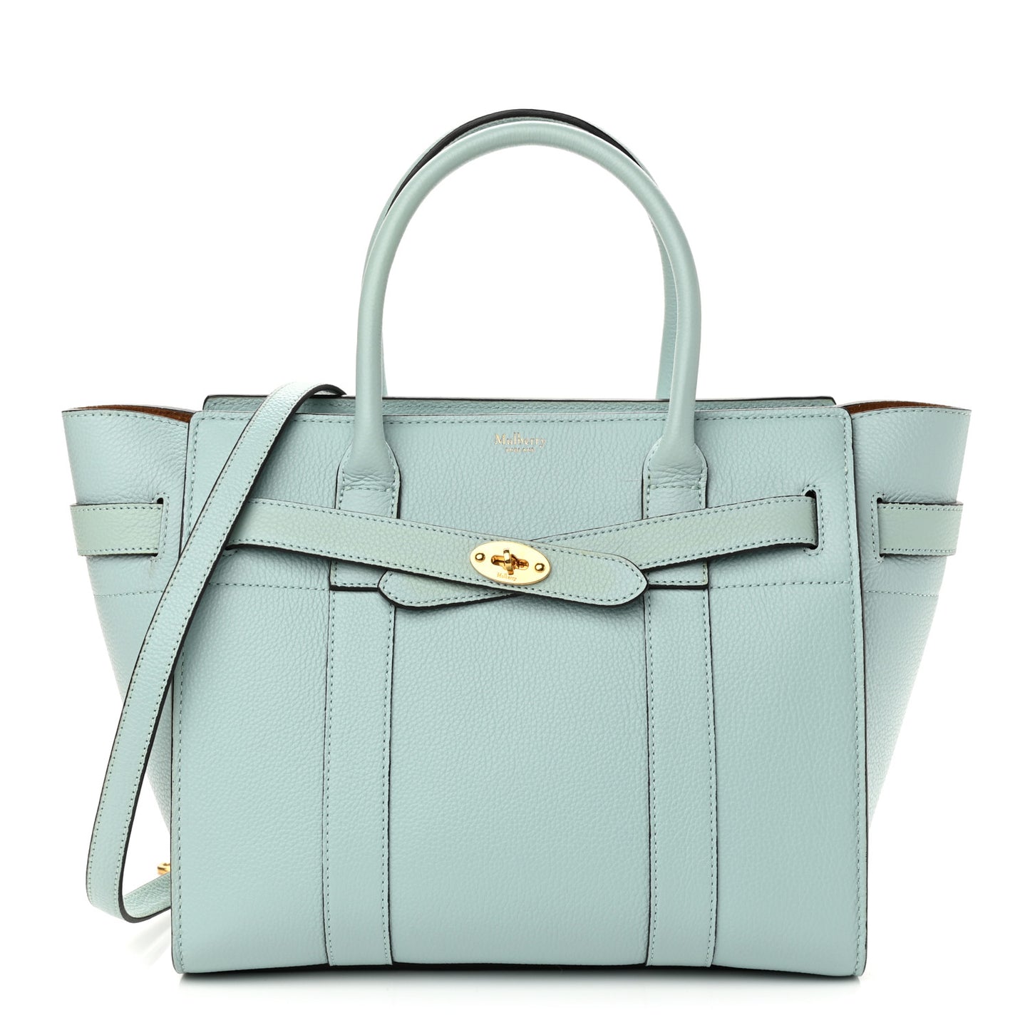 Small Classic Grain Small Bayswater Zip Tote Light Antique Blue