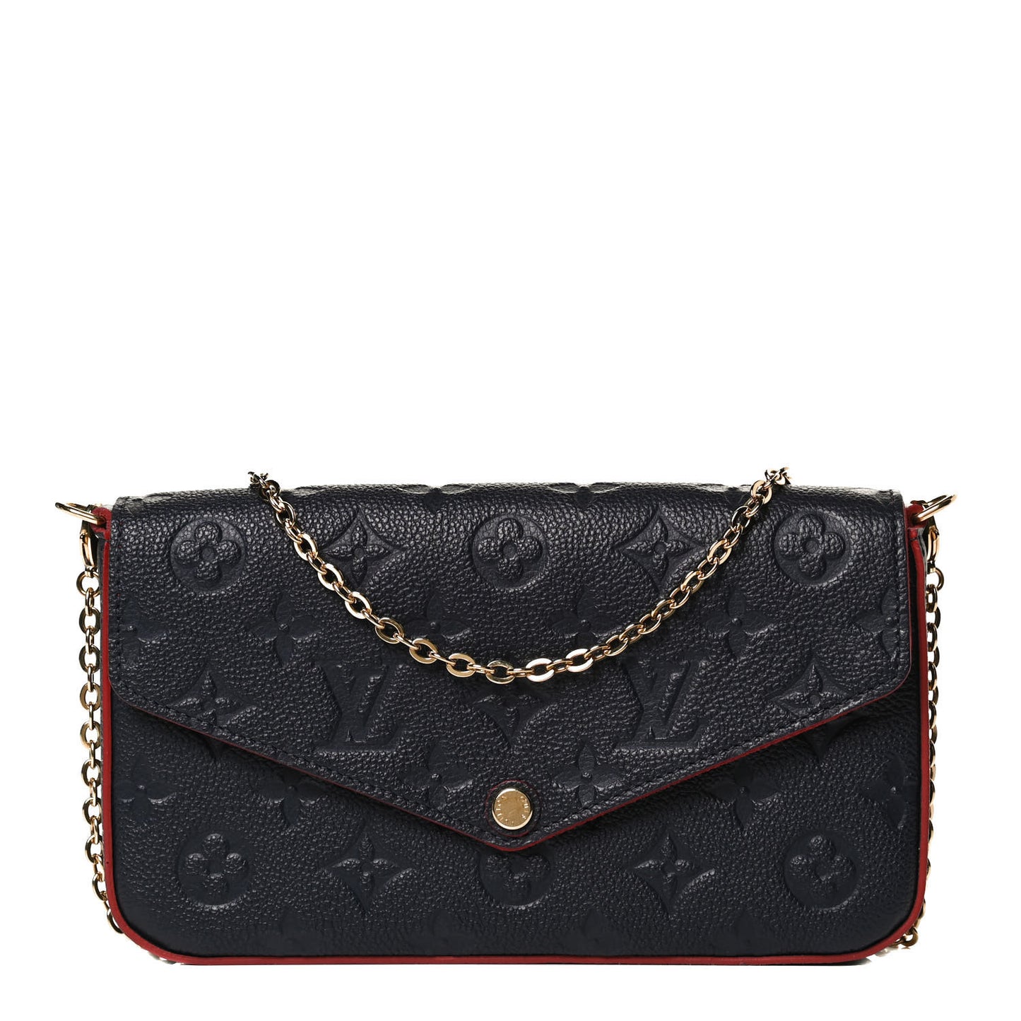 Empreinte Pochette Felicie Chain Wallet Marine Rouge