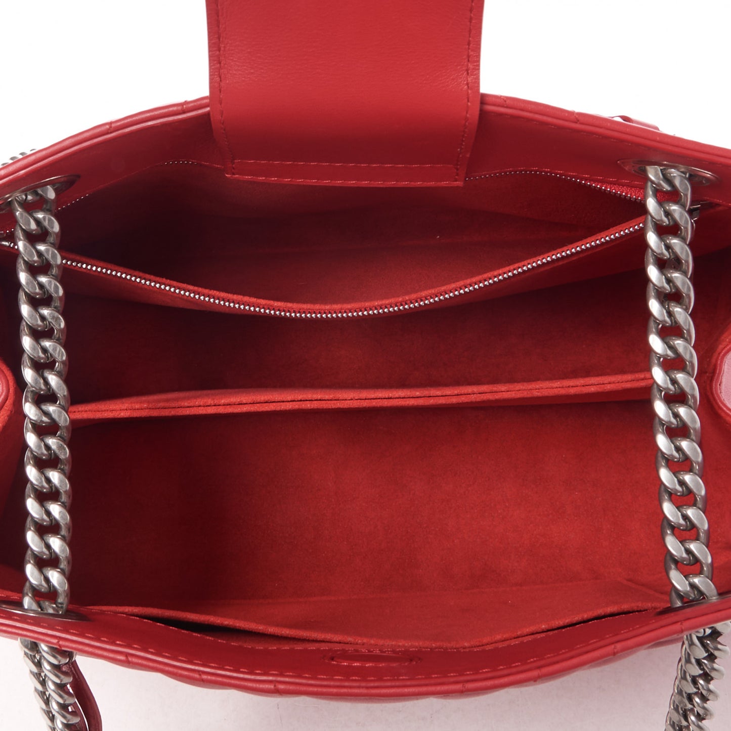 Calfskin New Wave Chain Tote Ecarlate