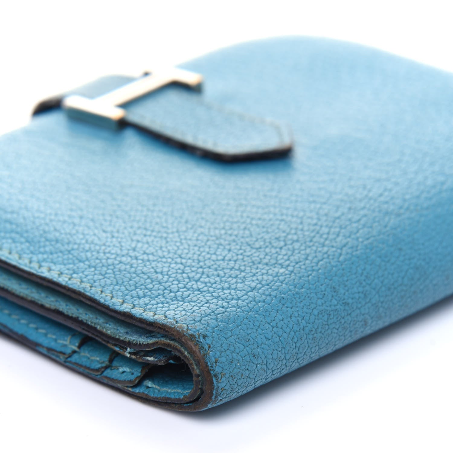 Hermes Chevre Mysore Compact Bearn Wallet Blue Jean 14 of 29