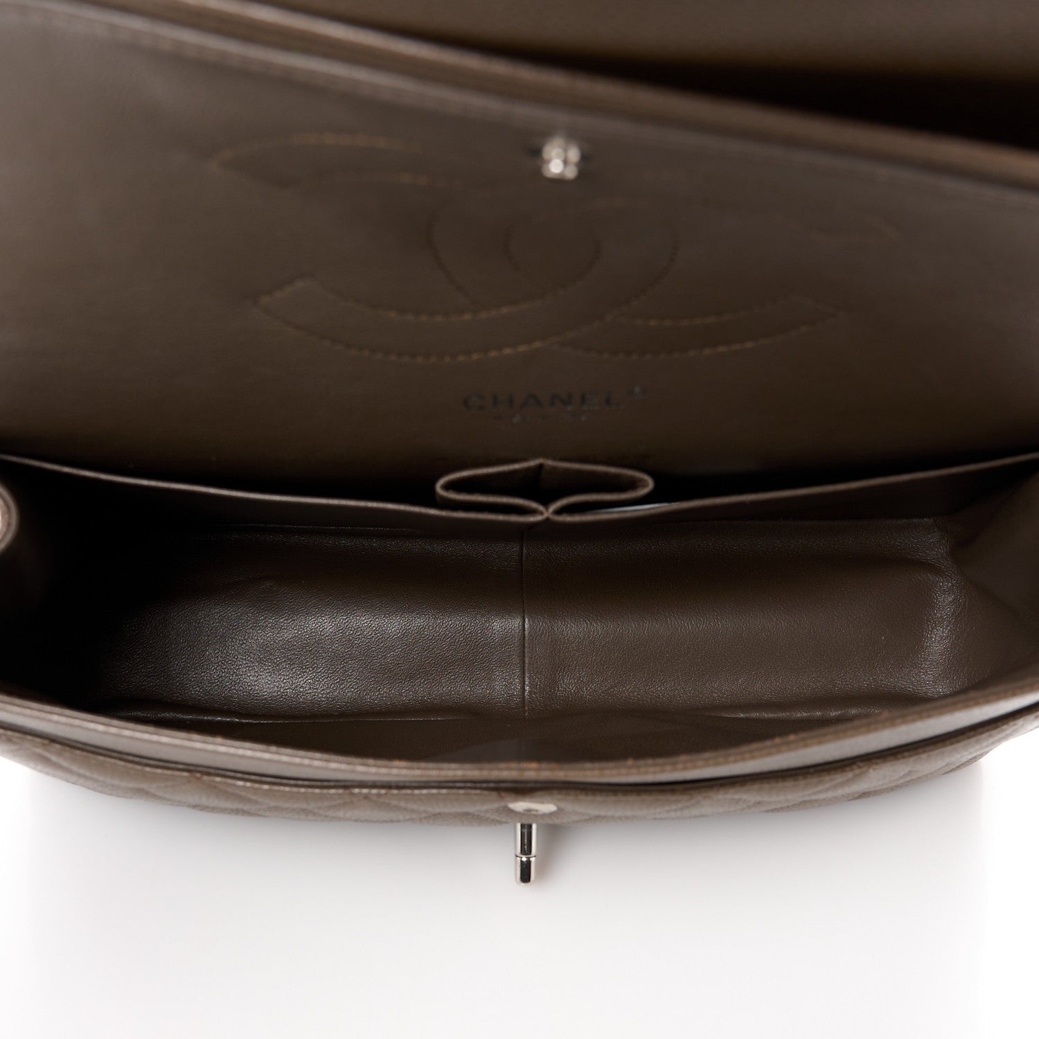 Chanel Caviar Quilted Jumbo Double Flap Dark Grey 5 of 11