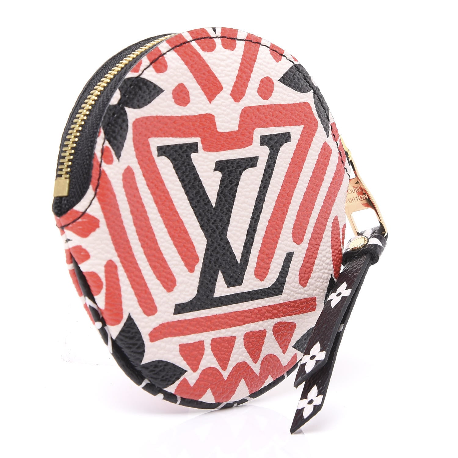 Louis Vuitton Monogram Giant Crafty Round Coin Purse Creme Rouge 2 of 9