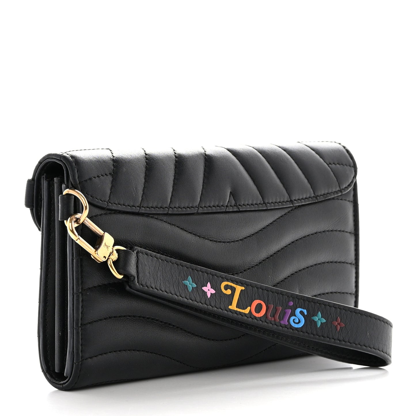 Calfskin Love Lock New Wave Long Wallet Black