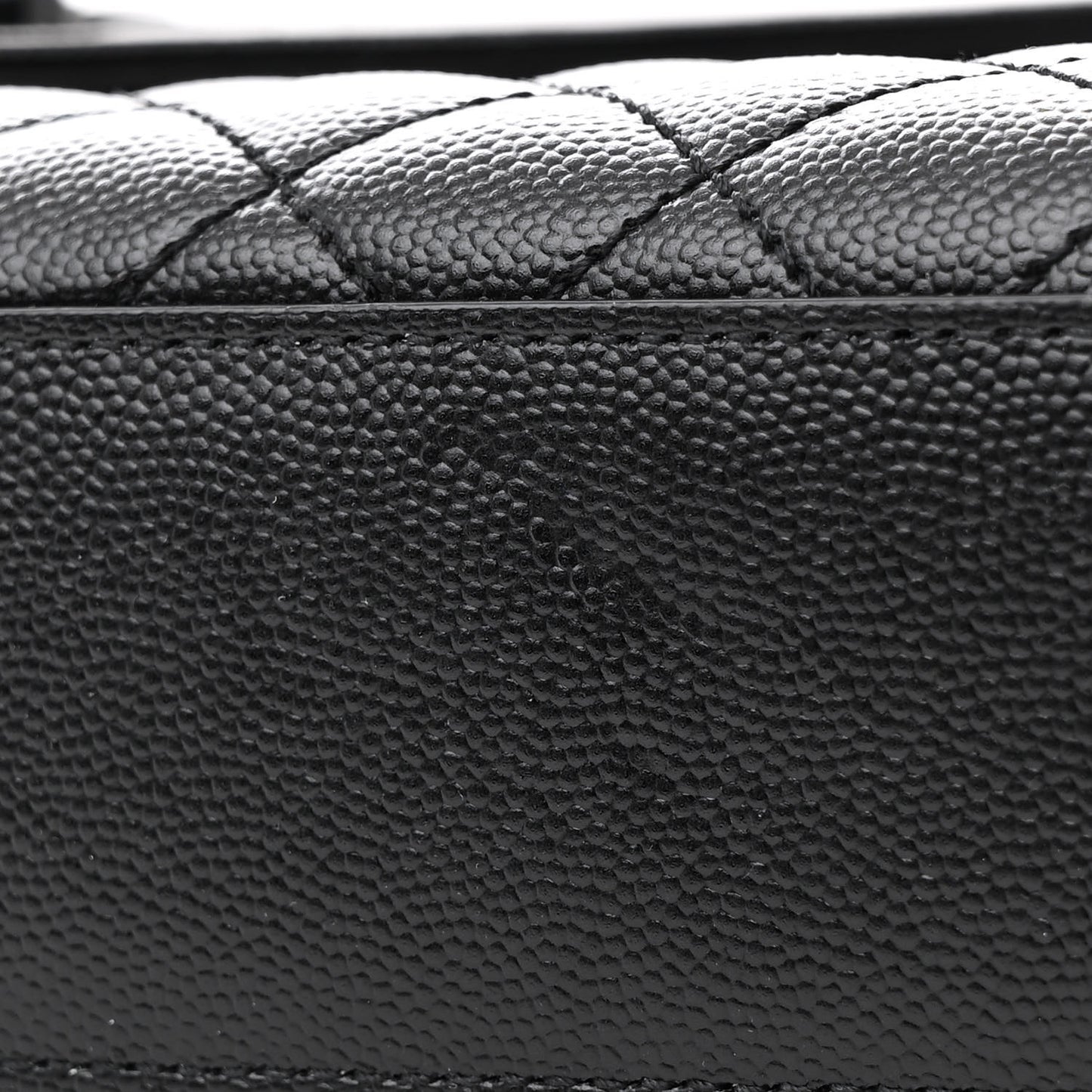 Grain De Poudre Textured Mixed Matelasse Triquilt Medium Monogram Monochrome Satchel Black