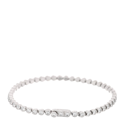 18K White Gold Diamond 1.53ctw Lignes Essentielles Bezel Set Bracelet