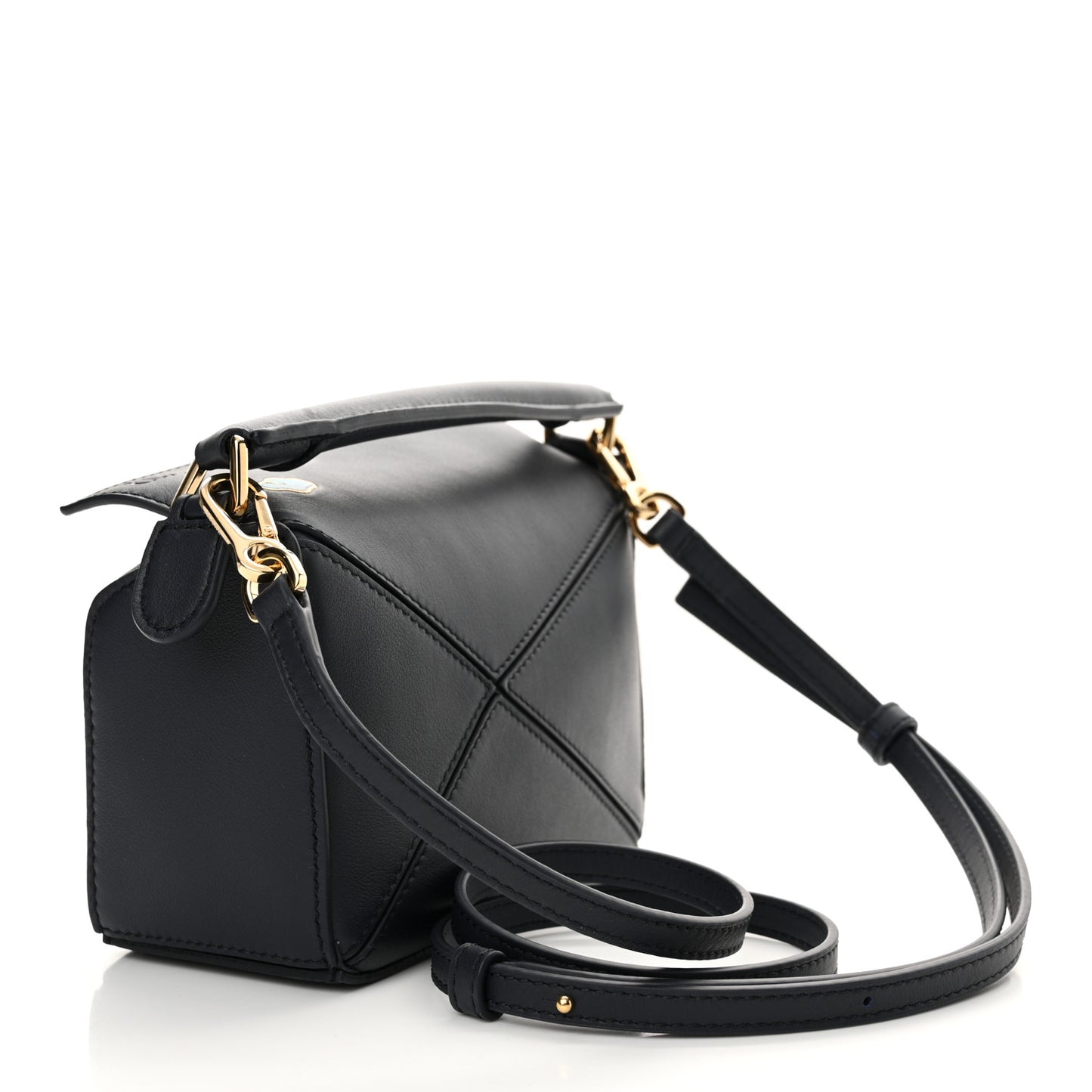 Calfskin New Year Mini Puzzle Bag Dark Ink