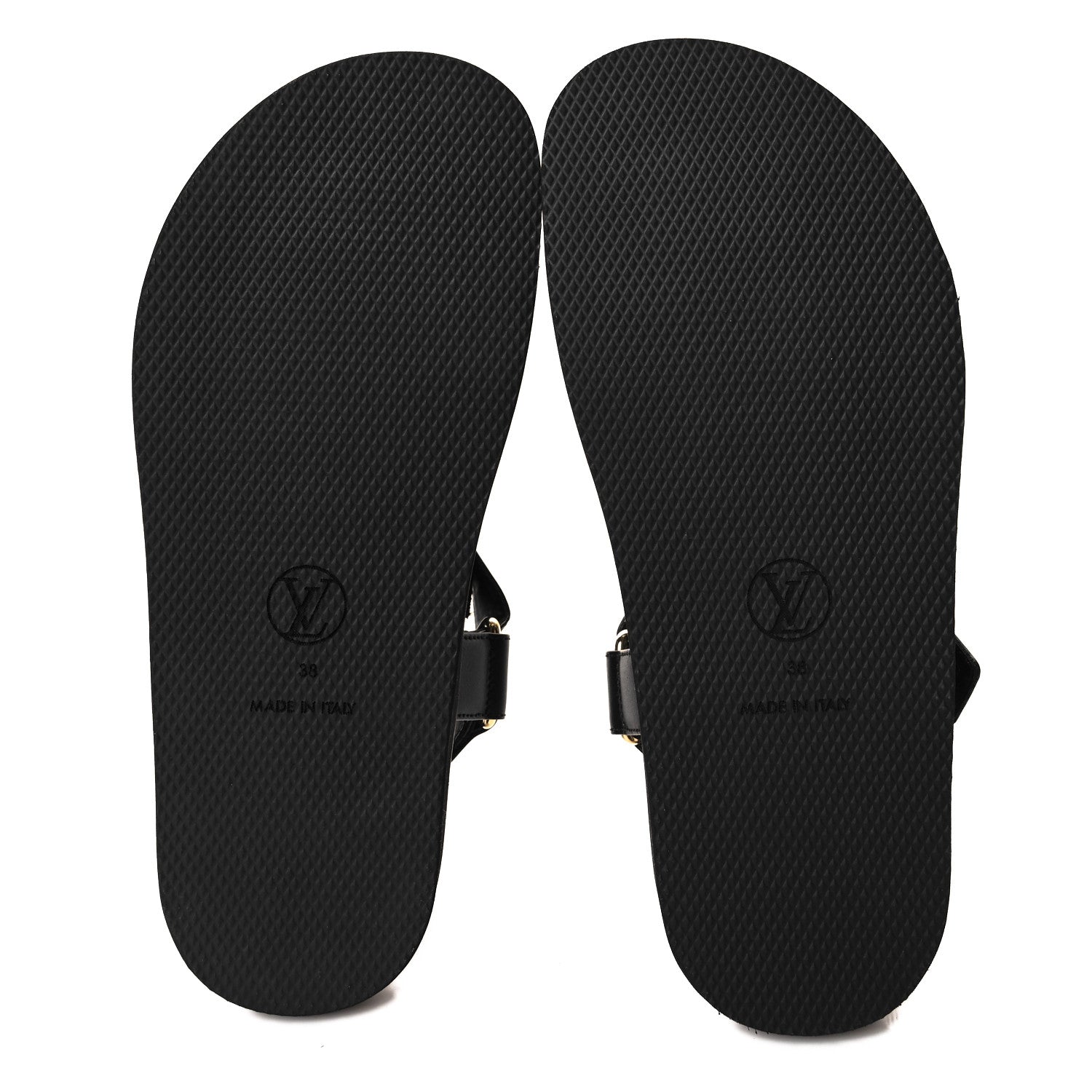 Louis Vuitton Lambskin Sunset Comfort Flat Sandals 38 Black 5 of 8