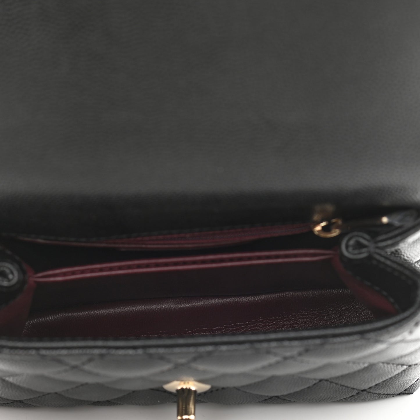 Caviar Quilted Extra Mini Coco Handle Flap Black