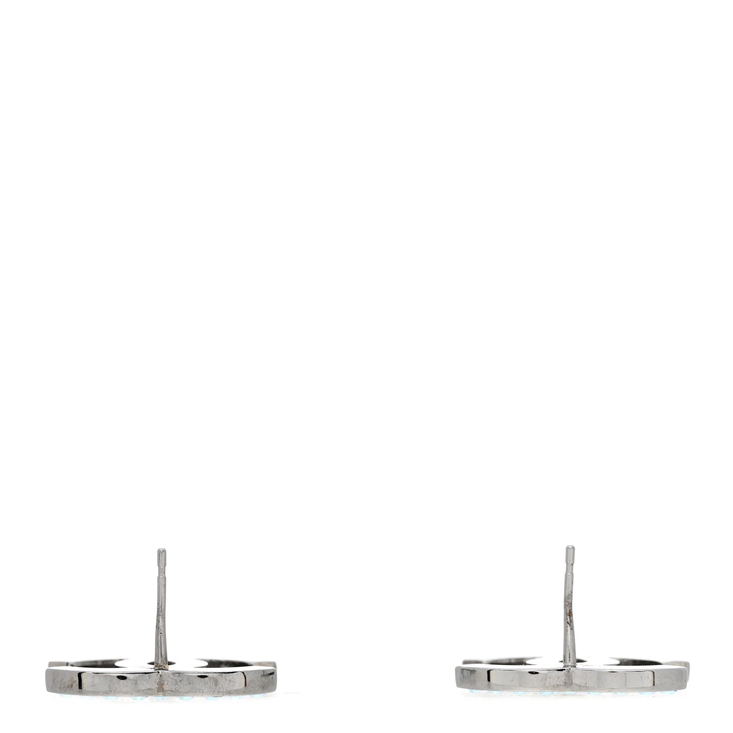 Chanel Iridescent Crystal CC Earrings Silver Multicolor 3 of 5