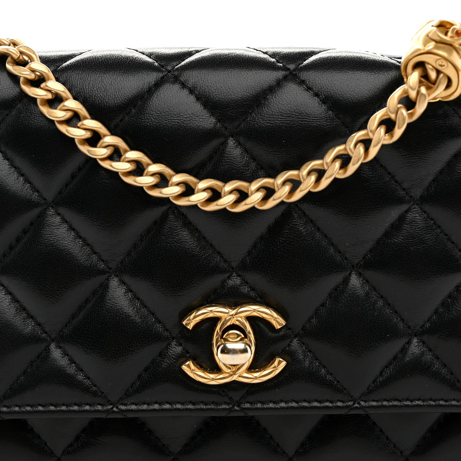 Chanel Lambskin Quilted Pillow Crush Wallet On Chain WOC Black 9 of 11