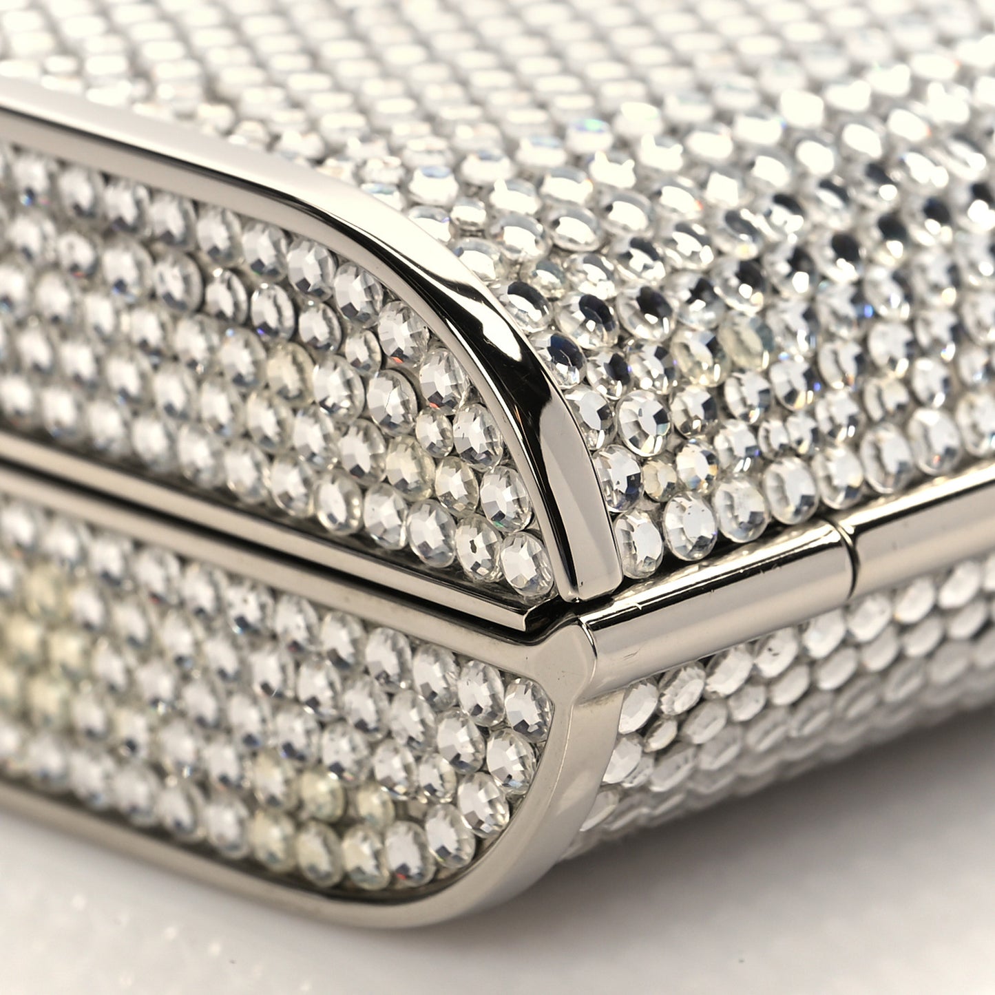 Swarovski Crystal Minaudiere Clutch Silver