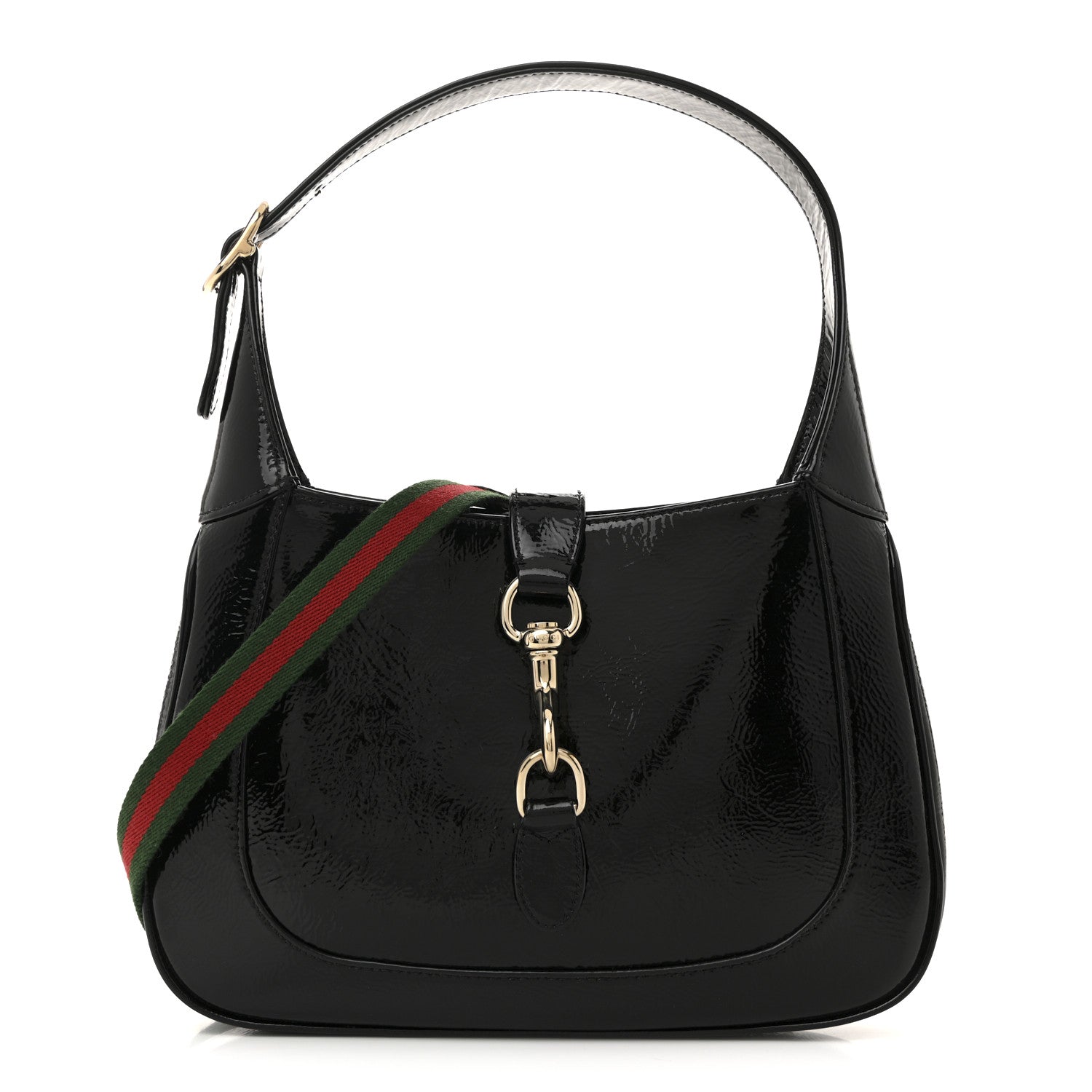 Gucci Patent Calfskin Small Jackie Shoulder Bag Black 1779700