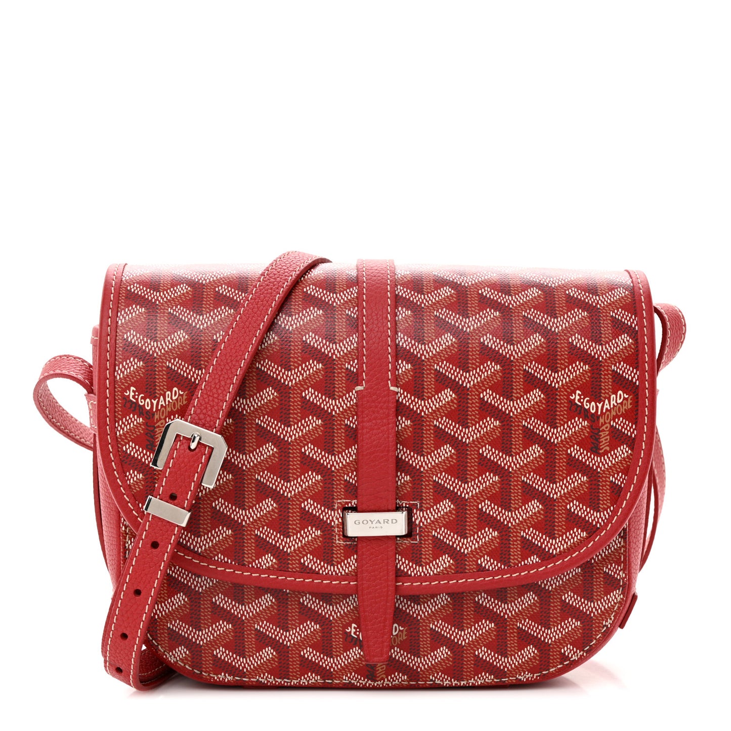 Goyardine Belvedere II PM Messenger Bag Red