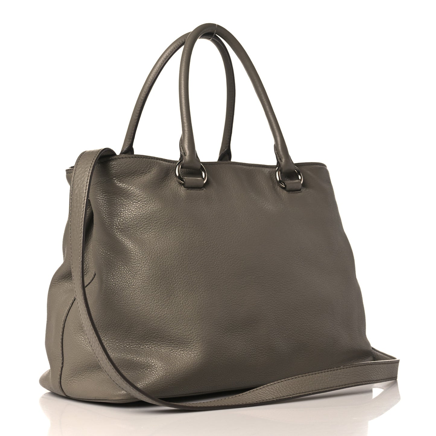 Soft Calf Double Zip Shoulder Bag Argilla