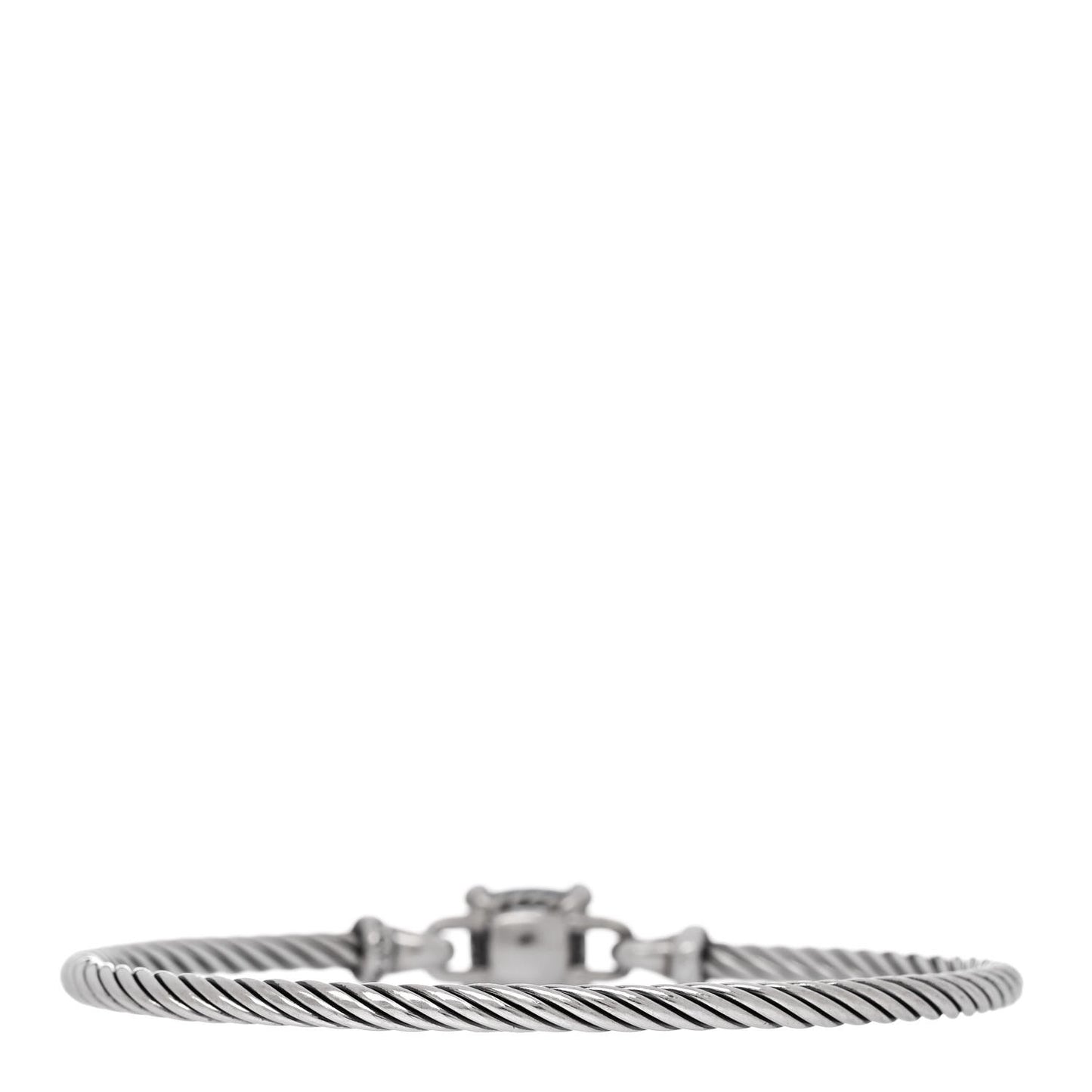 Sterling Silver Diamond Blue Topaz 3mm Chatelaine Bracelet