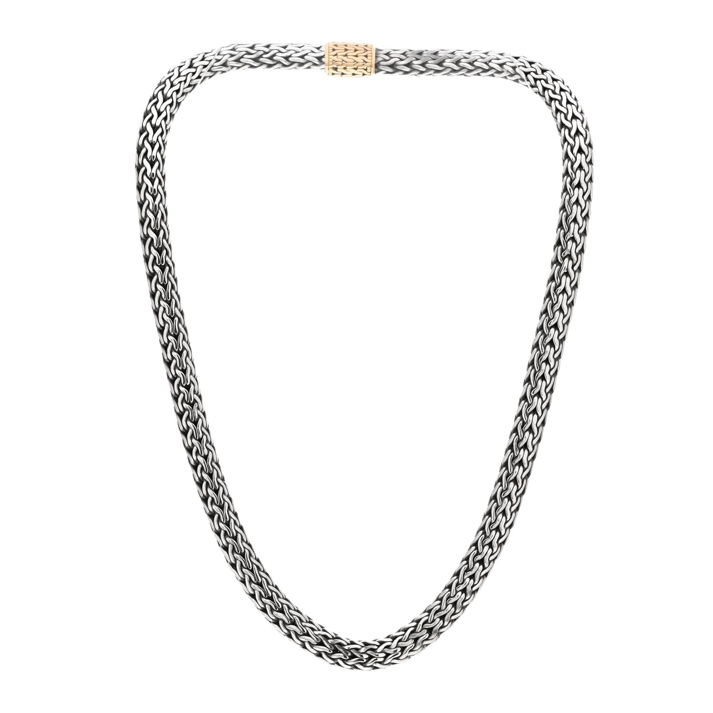 Sterling Silver 18K Yellow Gold 7.5mm Classic Chain Necklace