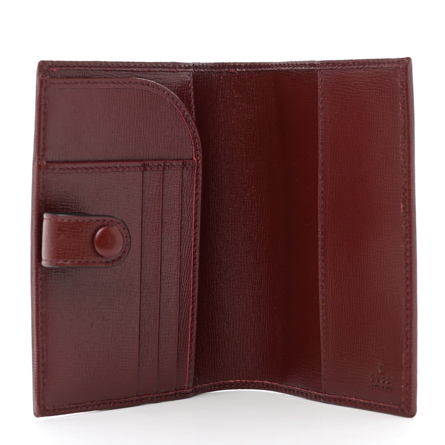 Gucci GG Supreme Monogram Azalea Calfskin Retro Interlocking G Passport Case Beige Red 5 of 8