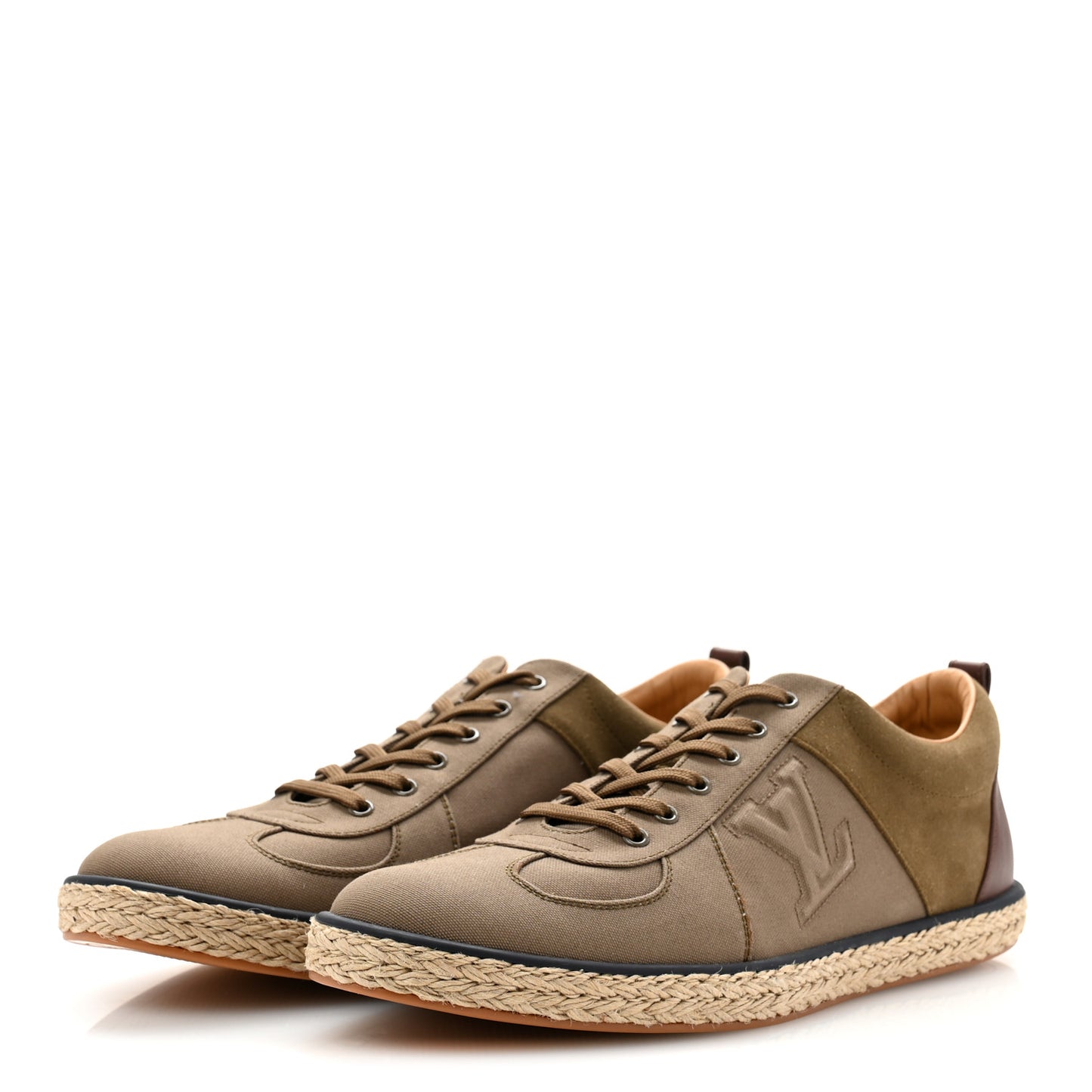 Canvas Suede Espadrille Mens Sneakers 10 Green