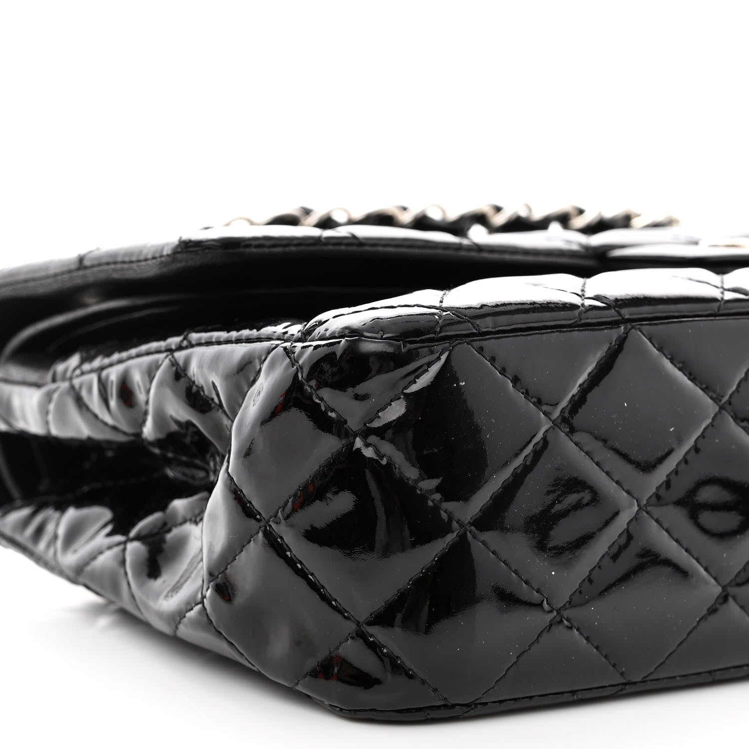 Chanel Patent Quilted Medium Double Flap Black 9 of 13