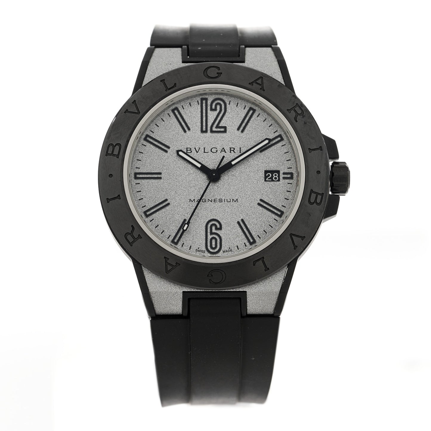 Ceramic Rubber 41mm Diagono Magnesium Automatic Watch Silver