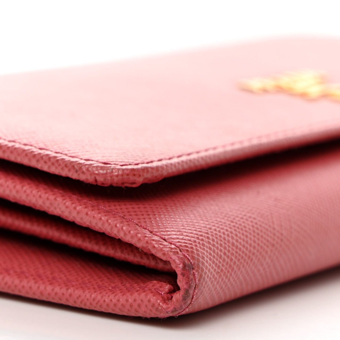 Saffiano Metal Continental Flap Wallet Fragola